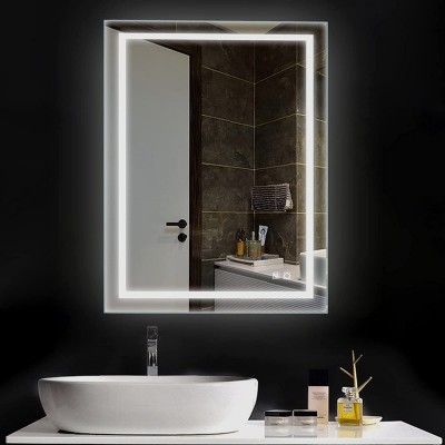 ExBrite LED Bathroom Mirror 36 x 28 inch Anti Fog Dimmable,Color Temper 3000K-6400K,90+ CRI Waterproof IP44,Both Vertical and Horizontal Wall Mounted Way