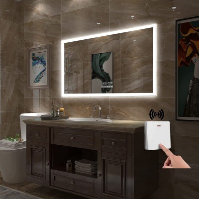 Gesipor 60"x36" Bathroom LED Mirror with Wireless Speaker Wall Switch Lighted Vanity Mirrors for Bathroom Wall Mounted Backlit Dimmable Light 3000K 6000K Anti-Fog Makeup Smart Mirror Horizontal