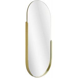 Head West Thin Gold Raised Lip Partial Metal Framed Capsule Accent Mirror
