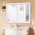 HLWJXS Mirror,Bathroom,Wall-Mounted,Makeup Mirror,Dressing Table,Rustic Decorative Shabby Chic Home Accessories Rectangle Wall Accent with Complete Kit,50X70Cm,50X70Cm