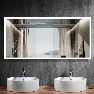 HYH 84x40 in Large LED Lighted Bathroom Wall Mounted Mirror with High Lumen+Anti-Fog +Dimmer Function+IP44 Waterproof+Horizontal Mounted D-N031-A