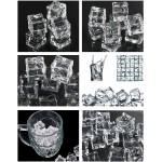 Kairaley Washable Ice Plastic Reusable Ice Acrylic Ice Simulation Cubes Refreezable Cubes Home Decor B