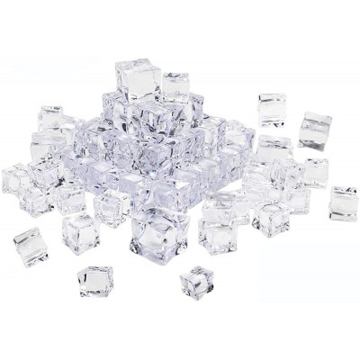 Kairaley Washable Ice Plastic Reusable Ice Acrylic Ice Simulation Cubes Refreezable Cubes Home Decor B