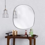 Asymmetrical Accent Wall Mounted Mirror Decor for Living Room Bedroom Entryway Small Size 19.7 x 20.5 Inches