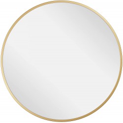 Barnyard Designs 24 inch Gold Round Mirror Modern Bathroom Mirrors for Wall Farmhouse Mirror Metal Framed Round Mirror Circle Mirrors for Wall Bathroom Vanity Mirror Wall Mirrors Home Decor