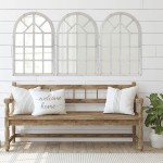 Barnyard Designs 32x48 Cathedral Wood Farmhouse Wall Mirror Wooden Large Rustic Wall Mirror Bedroom Mirrors for Wall Decor Decorative Wood Wall Mirror Living Room or Entryway Mirror Frame White