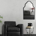 Chende Arch Wall Mirror for Decor 32 H x 20 W Antique Black Decorative Mirror with Wooden Frame Large Modern Accent Mirror for Foyer Bathroom Bedroom