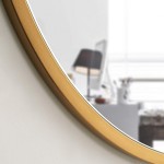 Eruner Wall Mirrors Large 48 in Round Gold Mirror Modern Wall Mirror Metal Accent Mirror for Bathroom Entry Vanity Mirror Home Decor