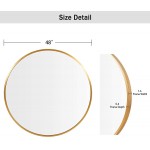 Eruner Wall Mirrors Large 48 in Round Gold Mirror Modern Wall Mirror Metal Accent Mirror for Bathroom Entry Vanity Mirror Home Decor
