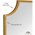 Hamilton Hills Gold Framed Mirror Wall-Mounted Scalloped Mirror 30 x 40 Inches Decorative Gold Vanity Mirror with Metal Frame Modern Bathroom Entryway Dresser Accent Mirror Hangs Horizontal