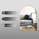 HARRITPURE 20 x 30 Gold Arch Mirror Bathroom Mirrors for Wall Wall Mounted Vanity Decor Mirror with Metal Frame Home Decor for Bedroom Living Room Entryway