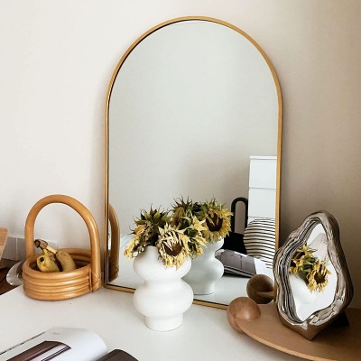 HARRITPURE 20" x 30" Gold Arch Mirror Bathroom Mirrors for Wall Wall Mounted Vanity Decor Mirror with Metal Frame Home Decor for Bedroom Living Room Entryway