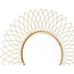 JHY DESIGN Home Collection 14.5 Golden Flower Decorative Metal Mirror Classic Metal Decorative Wall Mirror Flower.