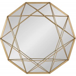 Kate and Laurel Keyleigh Modern Glam Geometric Shaped Metal Accent Wall Mirror Satin Gold