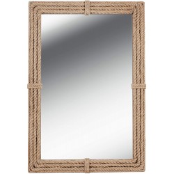 Kenroy Home Rustic Wall Mirror ,41 Inch Height 2 Inch Length 28 Inch Width with Natural Rope Finish