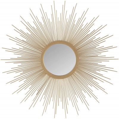 Madison Park Wall Décor Fiore Metal Sunburst Mirror for Living Room Home Accent Ready to Hang Bedroom Decoration 29.5" Diameter Gold