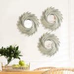 Mirrorize 10 Silver Round Mirror Wall Decor Set Silver Wall Mirrors Accent Decor for Living Room Decorative Silver Mirrors for Wall Decor Set of 3 IMP8564