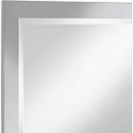 Possini Euro Design Metzeo Rectangular Vanity Decorative Wall Accent Mirror Modern Chrome Silver Metal Frame Glass Beveled 22 Wide Decor for Bathroom Bedroom Living Room Home Office Entryway