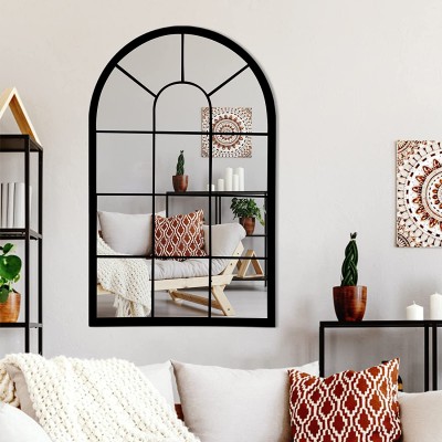 Wall Mirror Window Decorative Mirrors Arched Farmhouse for Living Room Bedroom Entryway Bathroom Vanity 19.7” x31.5” x0.9”