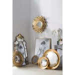 A&B Home Gold Mirrored Floral Décor Wall Decor Dimensions: 31.5L x 3W x 31.5H Inches