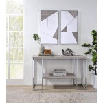 Acme Furniture Chafik Accent Mirrored Chrome & Gray Oak