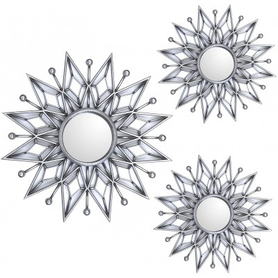 All American Collection New Separated 3 Piece Decorative Mirror Set Wall Accent Display Silver Star