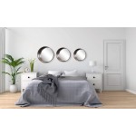 Creative Co-Op Round Metal Framed Mirrors Set of 3 Sizes