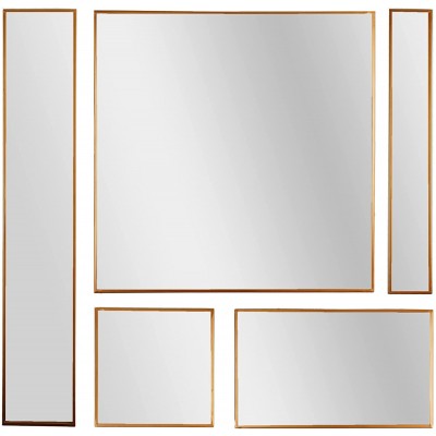 Unknown1 Bronze Metal Framed 5 Piece Accent Mirror Variety Set Brown Modern Contemporary