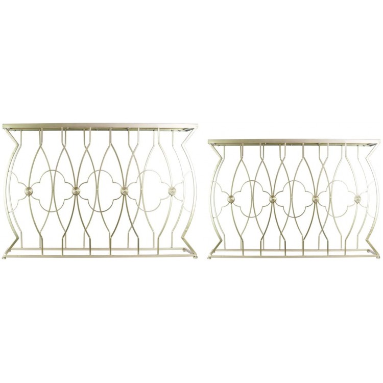 Urban Trends Metal Table with Mirror Surface Set of 2 Gold