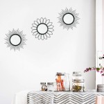 3 Pack Metal Wall Mirrors Black Circle Mirror Classic Decorative Hanging Wall Art Modern for Home Decor Bathroom Bedroom Living Room