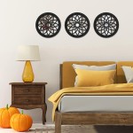 3 Set Rustic Circle Mirrors Wall Decor,Farmhouse Accent Mirrors,Barn Wood Frame Decorative Mirrors for Entry,Bathroom,Living Room,Bedroom,Kitchen,3PCS Small Mirrors Wall Art,11.8Inches