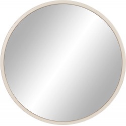 30" Distressed White Metal Framed Round Wall Mirror