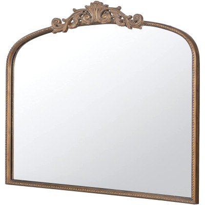 A&B Home Arched Vertical Mirror-Wall Mirror with Gold Metal Frame,40"x31" Large Arch Mirror for Bathroom Bedroom Living Room