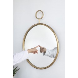 A&B Home Gold-Framed Décor Wall Mirror Dimensions: 22.4L x 1.8W x 28.3H Inches