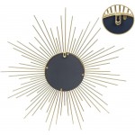 Adeco 27 Inch Gold Sunburst Wall Decor Round Modern Decorative Mirrors for Bedrooms ​Living Room Bath Room