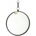 ALIDAM Wall Mounted Mirror 10Modern Round 19 3 4 Black Wall Mirror with Strap Bedroom Bathroom Home Decor Vanity Mirrors