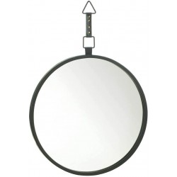 ALIDAM Wall Mounted Mirror 10Modern Round 19 3 4" Black Wall Mirror with Strap Bedroom Bathroom Home Decor Vanity Mirrors