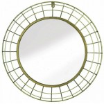 ALIDAM Wall Mounted Mirror Large Dome-Style Hanging Wall Mirror Home Decor Gold Wire Frame Round Vanity Mirrors