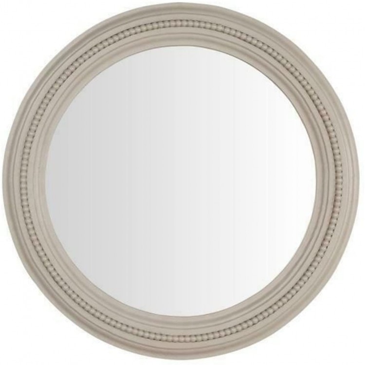 ALIDAM Wall Mounted Mirror Medium Round Biscuit Antiqued Farmhouse Accent Mirror 24 in. Diameter Vanity Mirrors