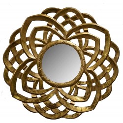 ALIDAM Wall Mounted Mirror Wall Mirror Wooden Frame Gold 23.5"-Decorative Wall Decor -Wall Mirror -Accent Vanity Mirrors