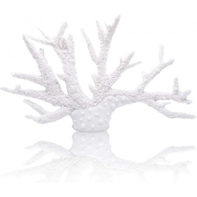 ALIWINER White Coral Statue Resin Coral Tabletop Decoration for Beach Theme Party Shop Window Display DIY Crafts Birthday Gift 7.5"