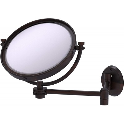 Allied Brass WM-6D 5X-VB 8 Inch Wall Mounted Extending 5X Magnification with Dotted Accent Make-Up Mirror Venetian Bronze