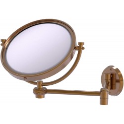 Allied Brass WM-6T 5X-BBR 8 Inch Wall Mounted Extending 5X Magnification with Twist Accent Make-Up Mirror Brushed Bronze
