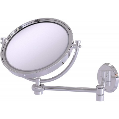 Allied Brass WM-6T 5X-PC 8 Inch Wall Mounted Extending 5X Magnification with Twist Accent Make-Up Mirror Polished Chrome