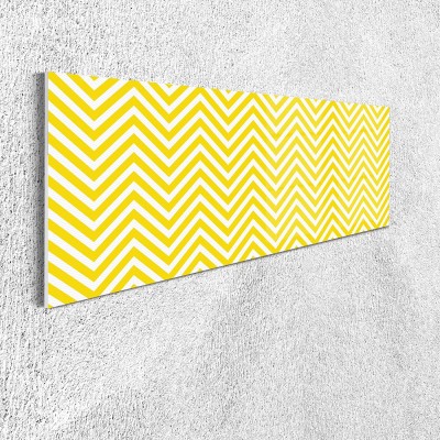 Ambesonne Yellow Chevron Acrylic Glass Wall Art Thin Yellow and White Chevron Stripes Retro Pattern in Contemporary Design Panoramic Accent Decor Living Room Bedroom & Dorms 47" x 16" Yellow White