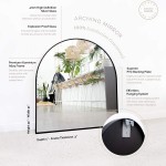 Arched Mirror 33 x 31 Inches Black Frame Arch Mirror for Wall Decor Entryway Mirror Modern Oval Mirrors Perfect for Bathroom Bedroom Mantle Dresser Elegant Vanity Design