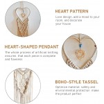 ARSSLY Macrame Woven Wall Hanging with Pendant Handmade Boho Wall Decor with Tassel Heart-shaped Wall Pediments Bohemian Chic Home Decor for Living Room Dorm Apartment Home Decoration