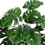 Artificial Palm Leaves Plants Faux Fake Monstera Turtle Leaf Tropical Large Palm Tree Leaves Plant Outdoor UV Resistant Plastic Plants Green