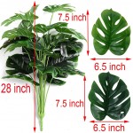 Artificial Palm Leaves Plants Faux Fake Monstera Turtle Leaf Tropical Large Palm Tree Leaves Plant Outdoor UV Resistant Plastic Plants Green