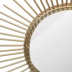 Asense Home Collection Sunburst Mirror Classic Metal Decorative Wall Mirror Sunburst Gold